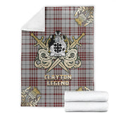 Clayton Tartan Gold Courage Symbol Blanket